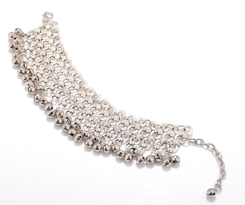 Boho Silver Anklet with Bells – Trendy & Summery