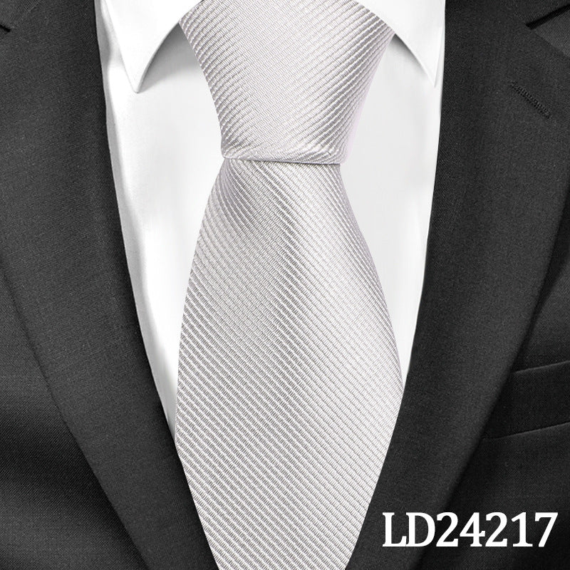 Men's Tie Set 6cm Striped Plain with Pin Elegant