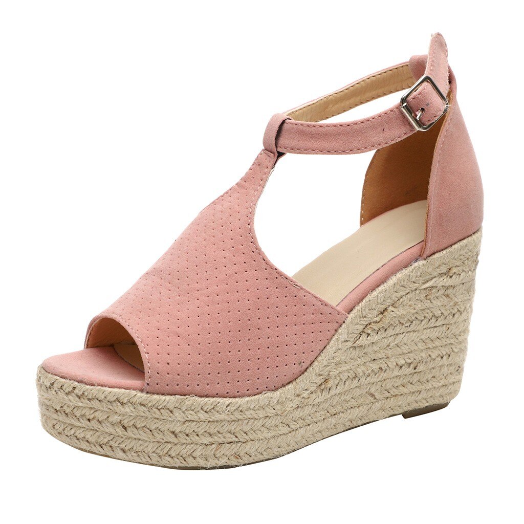 Women's Straw Wedge Sandals | Summer Espadrille Sandals