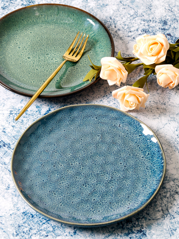 Keramik Teller Vintage | Japanischer Stil Flacher Design Teller