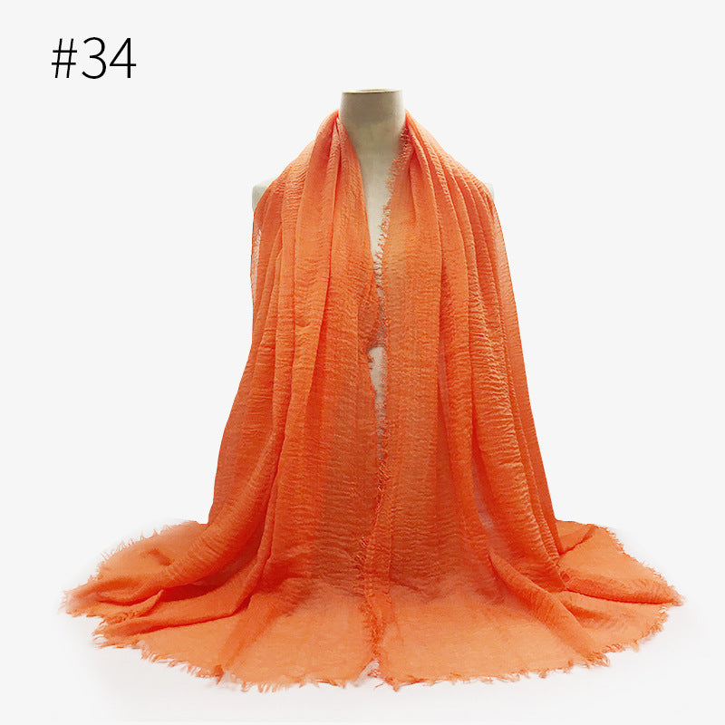 Damen Baumwoll Pashmina Schal | Weicher Fransen Hijab Stola