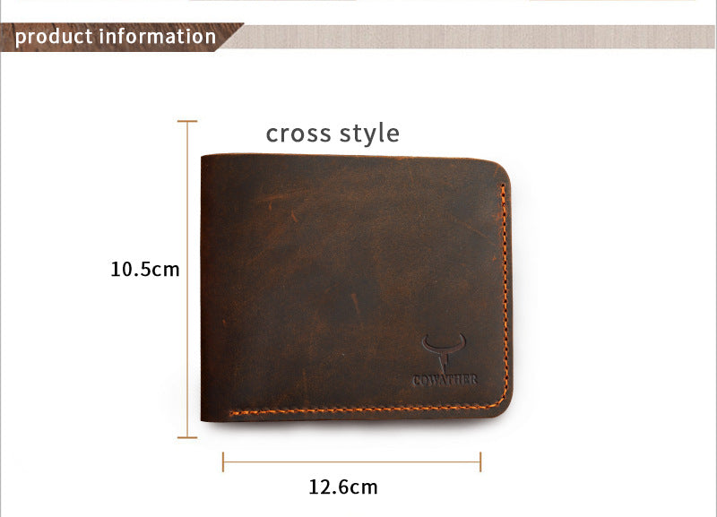 Men's Retro Wallet | Leather | Business Short Wallet