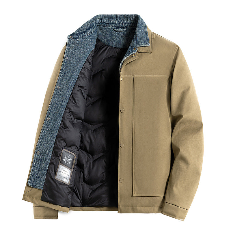 Men's Fake Two-Piece Jacket – Korean Style Loose Trend Jacket