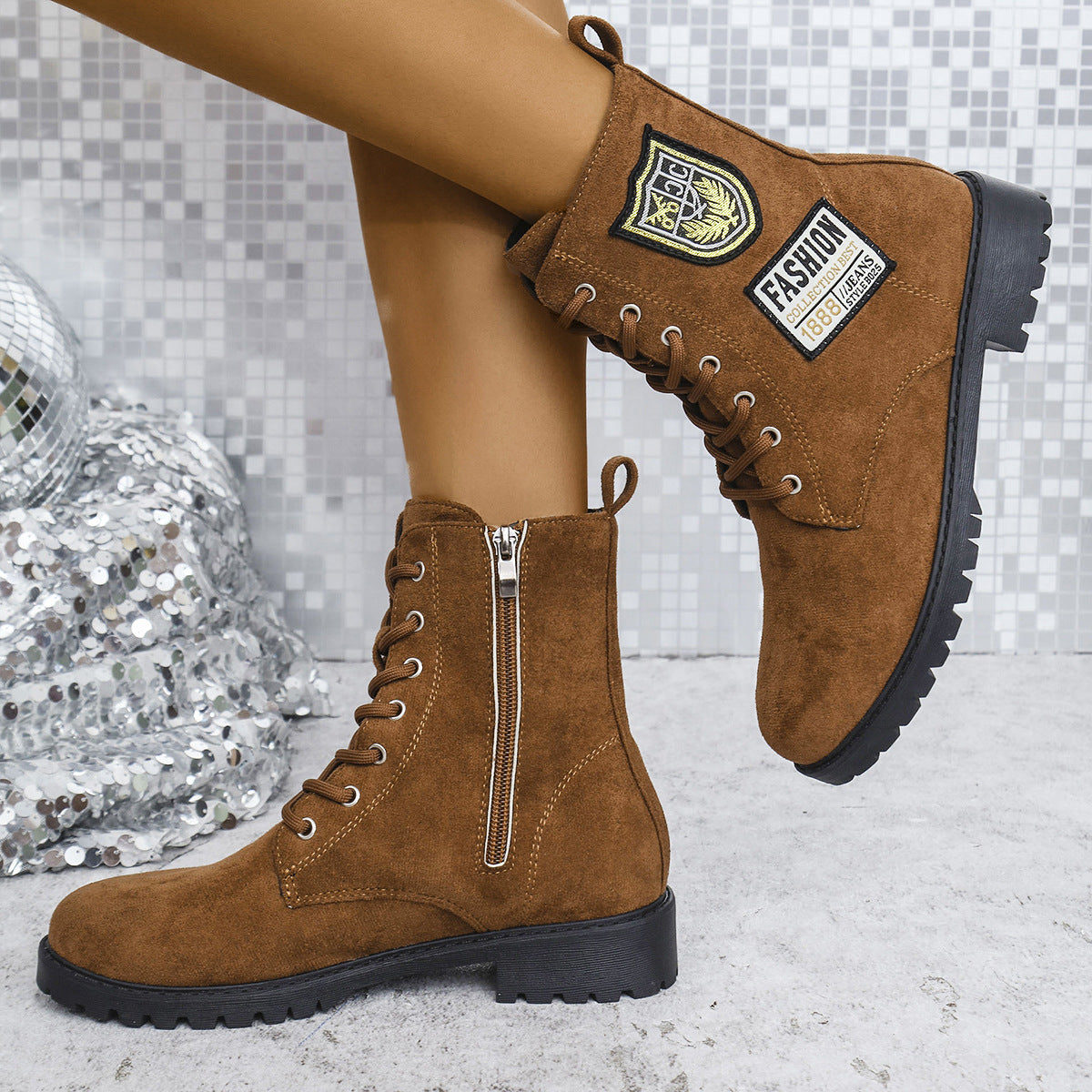 Women's Winter Boots Lacing Block Heel | warm sturdy Shoes