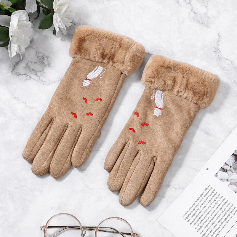 Women's Winter Suede Gloves – Elegant Warm Gloves