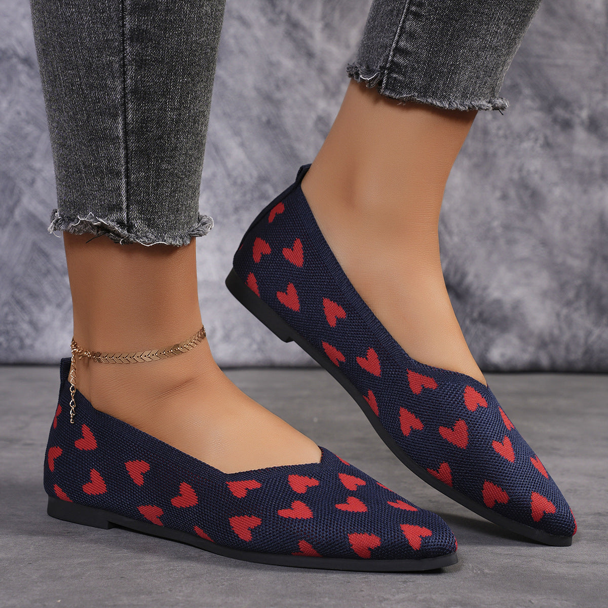 Women's Knitted Slip-On Shoes Lightweight | Comfortable Casual Flats