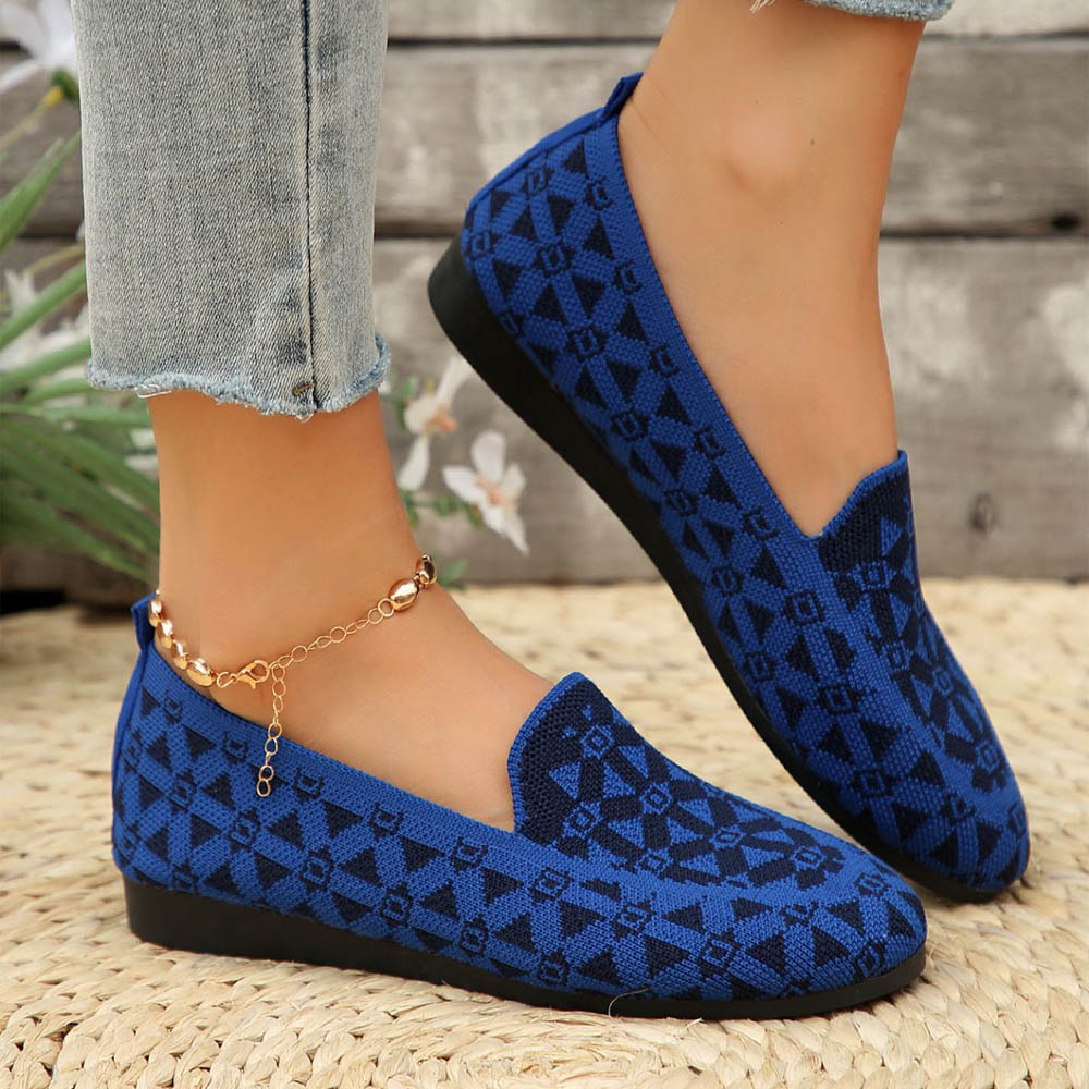Women's Knitted Loafer Print | Breathable Comfortable Flats
