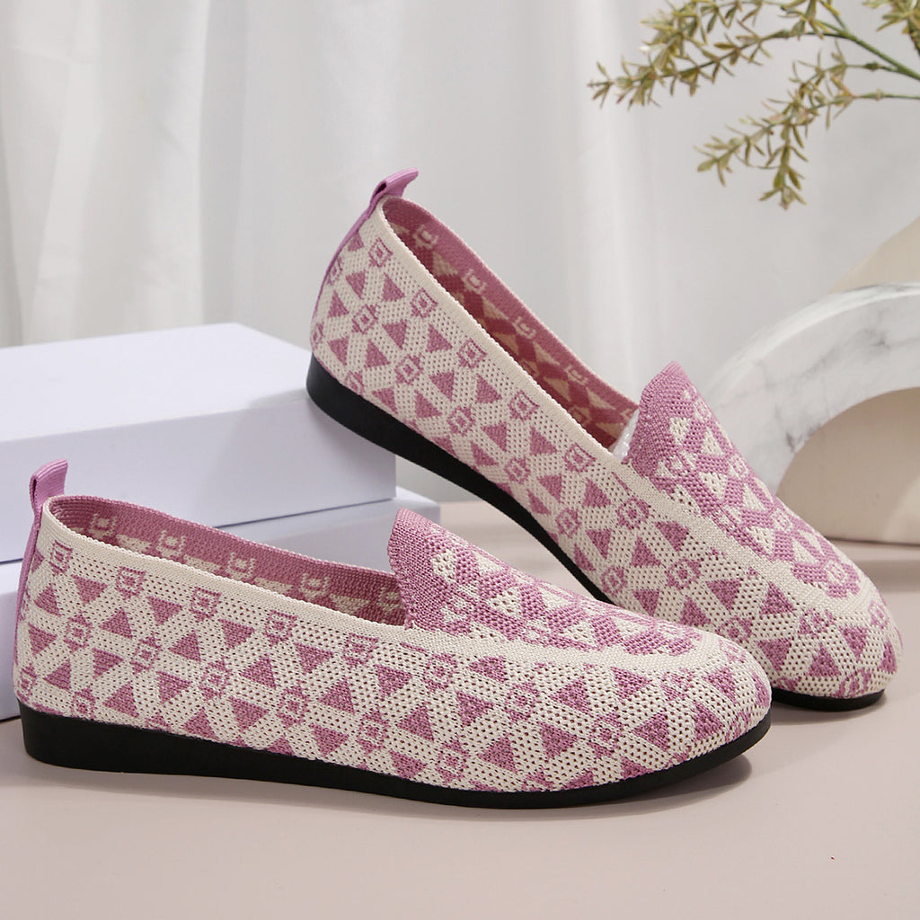 Women's Knitted Loafer Print | Breathable Comfortable Flats