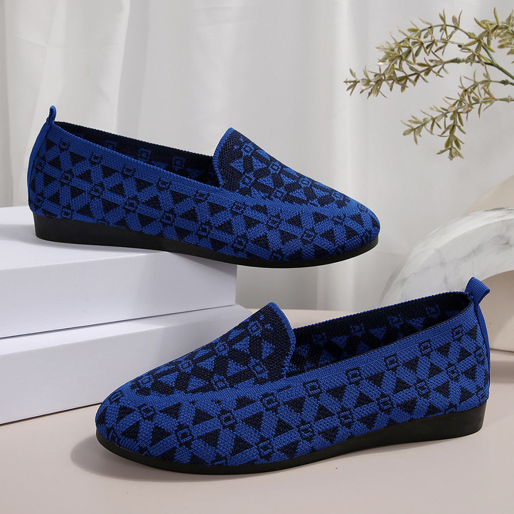 Women's Knitted Loafer Print | Breathable Comfortable Flats