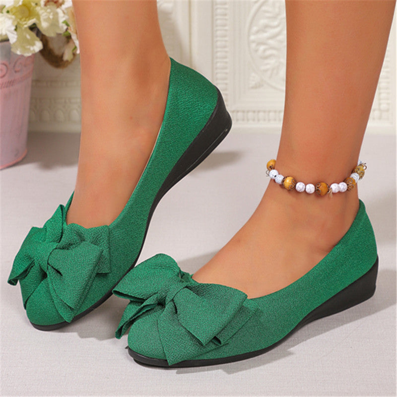 Damen Ballerina mit Schleife | Bequeme Slip-On Flats elegant