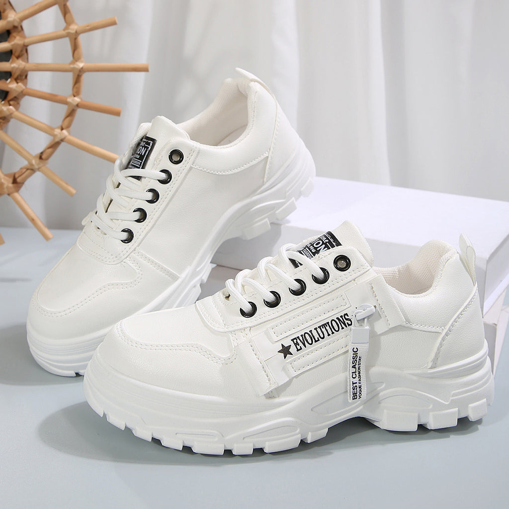 Women's Platform Sneakers with Side Zipper – Sporty Fashion Shoes