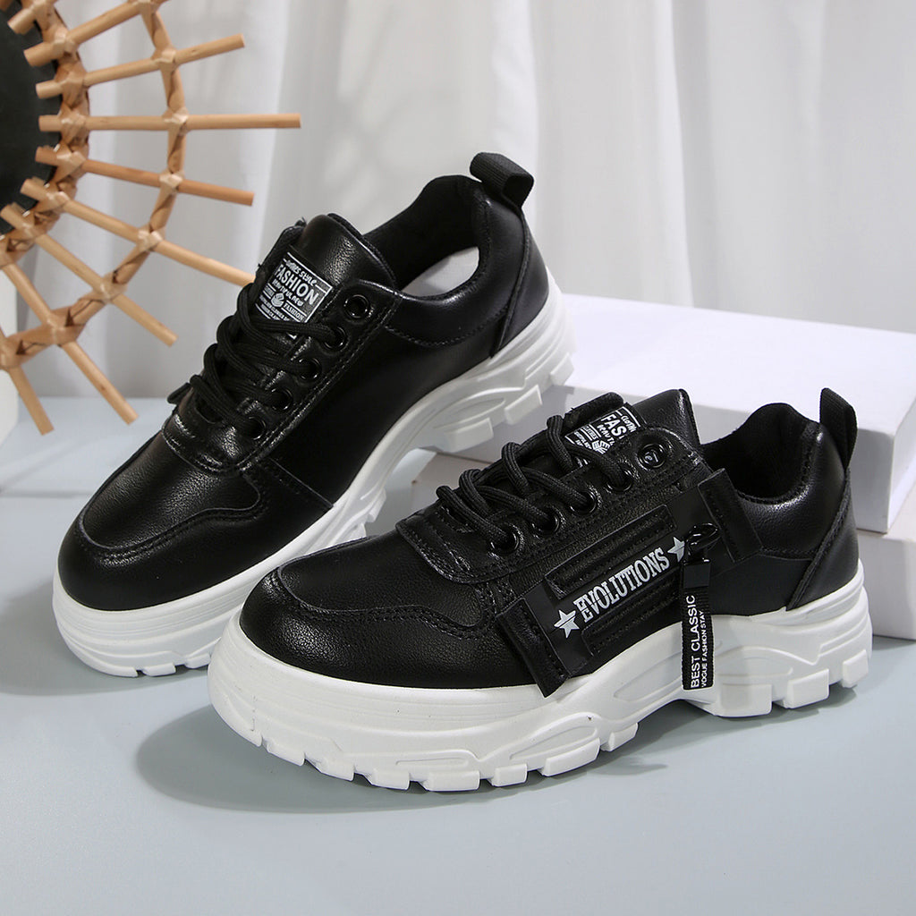 Women's Platform Sneakers with Side Zipper – Sporty Fashion Shoes