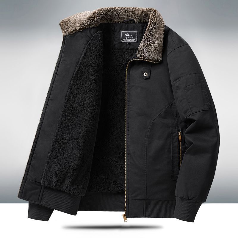Men's Winter Coat Lined Loose Fit – Comfort Plus Size Jacket