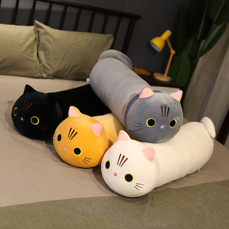 Long Cat Plush Pillow | Soft Cartoon Stuffed Animal