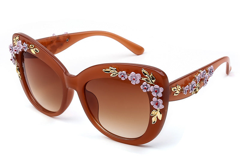 Damen Sonnenbrille Blume – Elegante Fashion Brille Floral