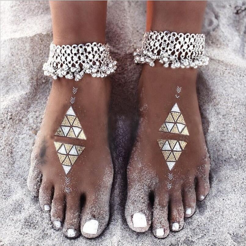 Boho Silver Anklet with Bells – Trendy & Summery
