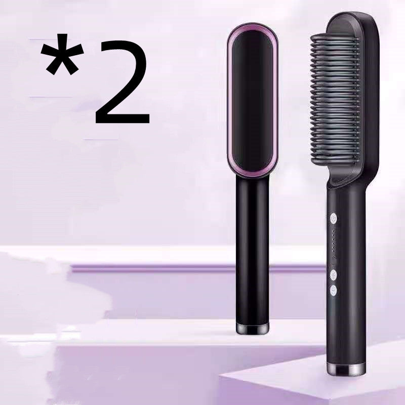 2-in-1 Glättungsbürste & Lockenstab – Ionen Haarstyler Elektrisch