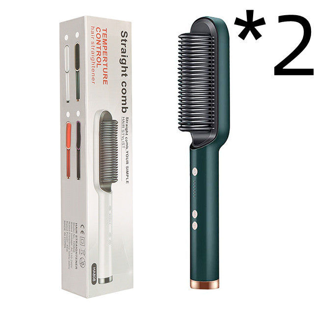 2-in-1 Glättungsbürste & Lockenstab – Ionen Haarstyler Elektrisch