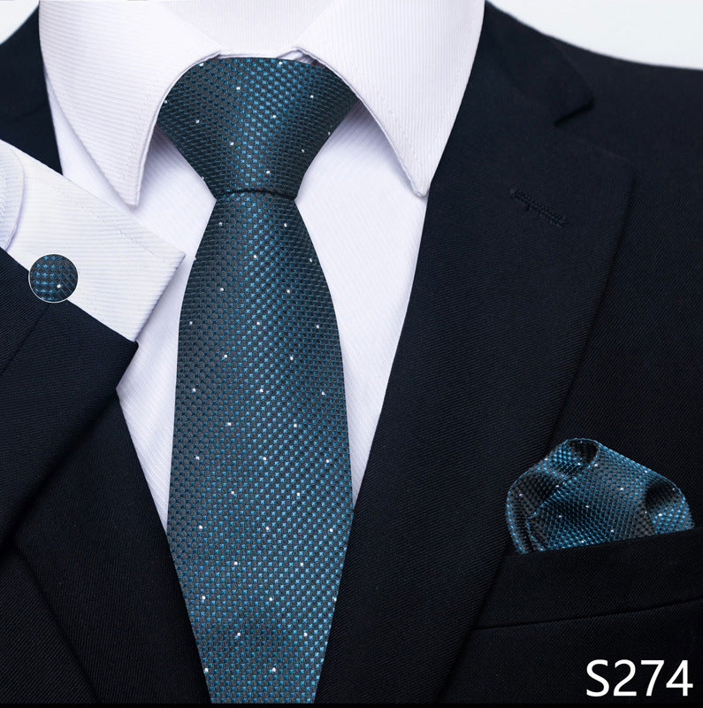 Men's Tie Set Business Scarf Cufflinks Elegant