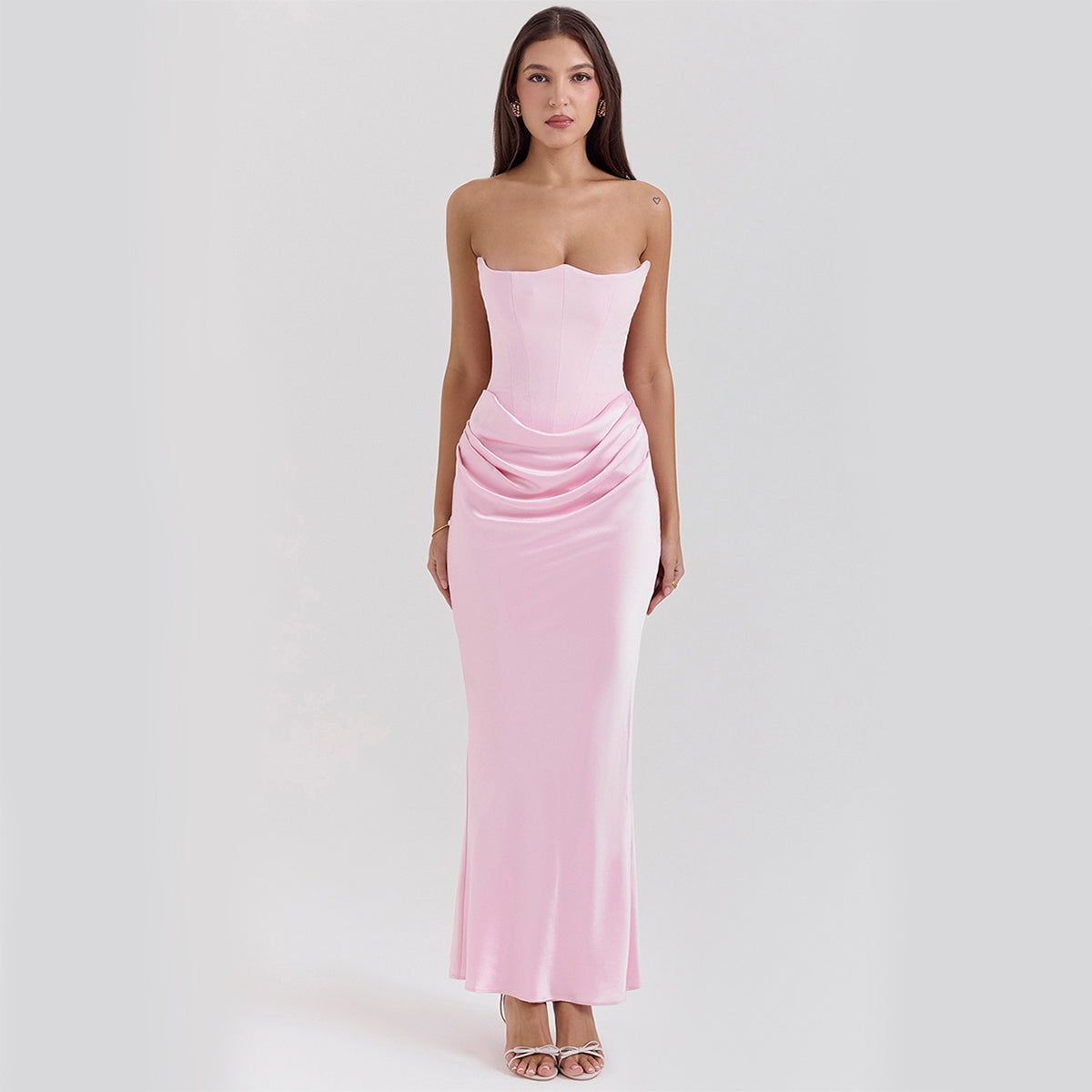 Sexy Bandeau Maxi Dress – Backless Slim-Fit Evening & Party Dress