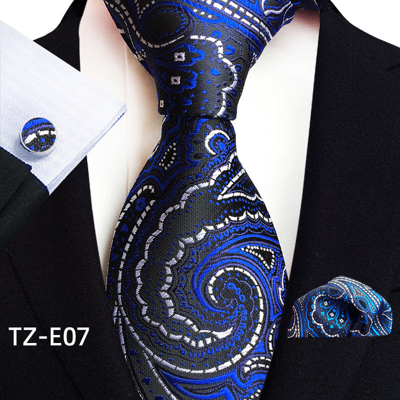 Paisley Tie Set for Men, Elegant 3-Piece, Business Wedding