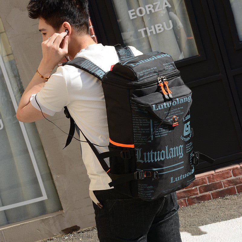 Herren Rucksack mit Print | Stylisch Freizeit Schule Tasche