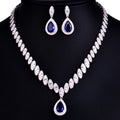 Elegantes AAA Zirkonia Schmuckset – Halskette & Ohrringe im modernen Korea-Design