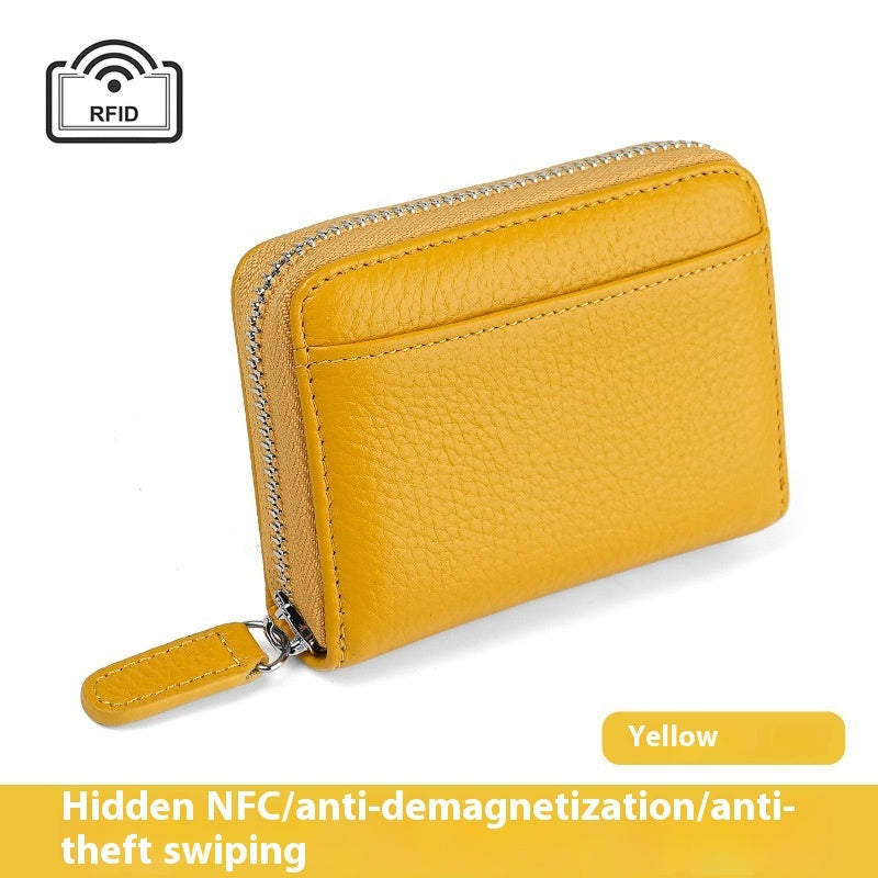 RFID Leather Card Holder - Small Wallet with Coin Pocket Unisex