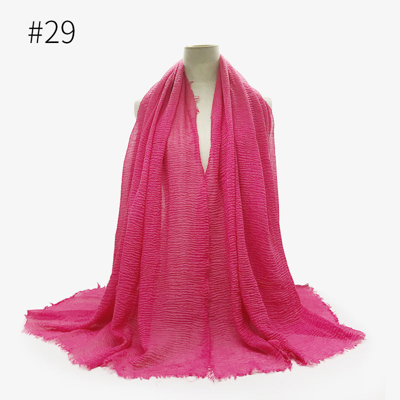 Damen Baumwoll Pashmina Schal | Weicher Fransen Hijab Stola