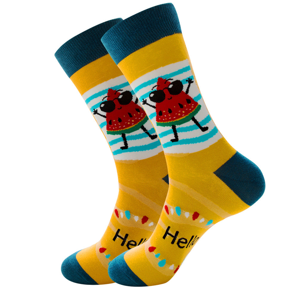 Women's Fashion Socks Geometric | Fruit Street Style Socks