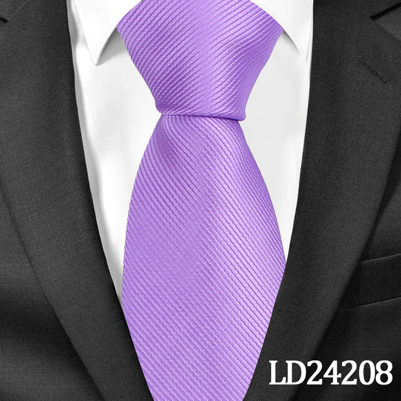 Men's Tie Set 6cm Striped Plain with Pin Elegant