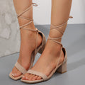 Women's Sandals Block Heel Lacing Summer Modern Elegant Shoes