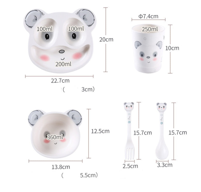 Kinder Teller Bambus Set | Nachhaltiges Baby Geschirr BPA frei