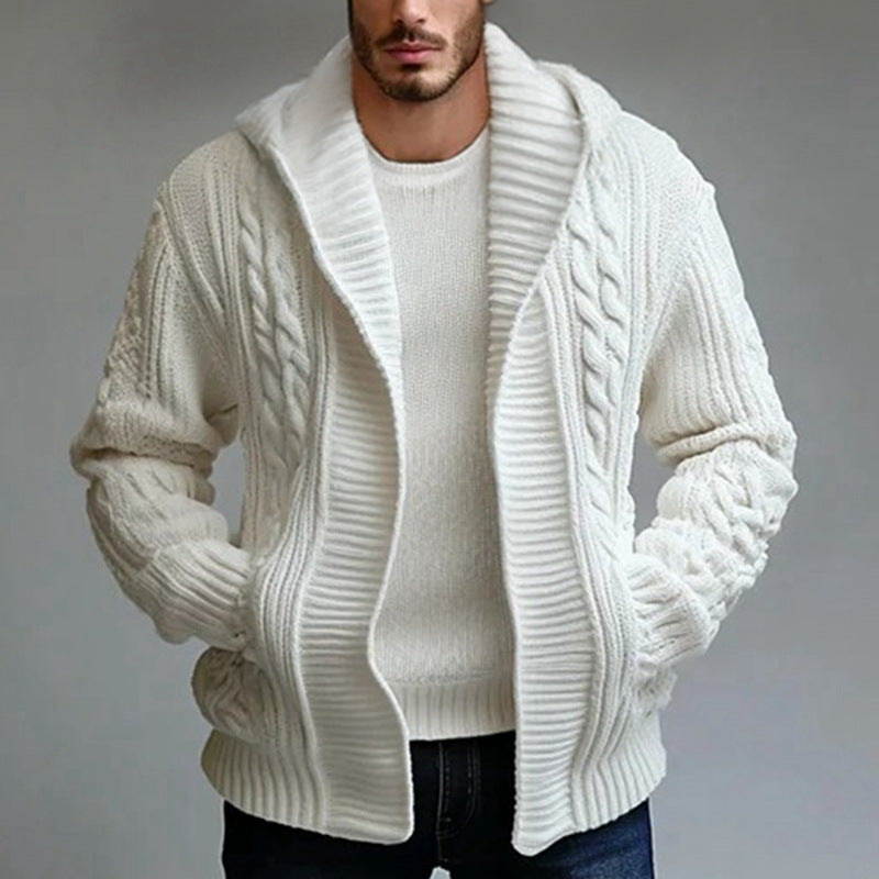 Men's Cable Knit Cardigan – Elegant Knit Sweater Style