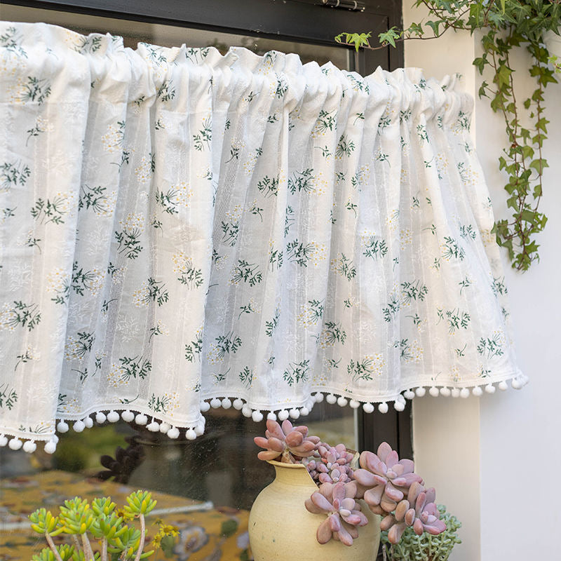 Bistro Curtain Tassels | Short Kitchen Curtain Cafe Style