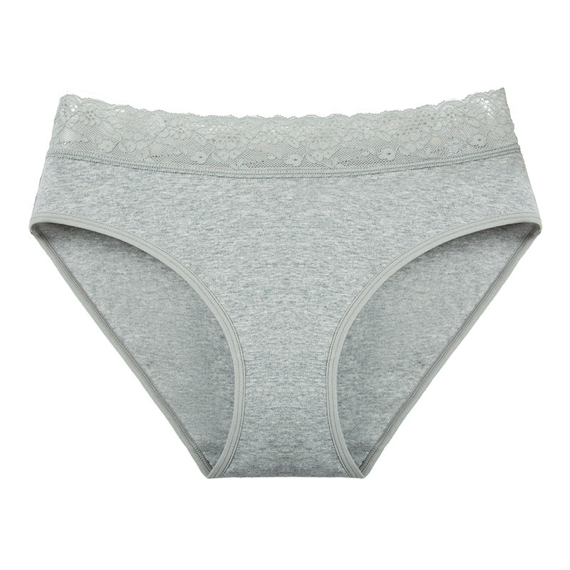 Women's High Waisted Cotton Briefs with Lace | Seamless Comfort**