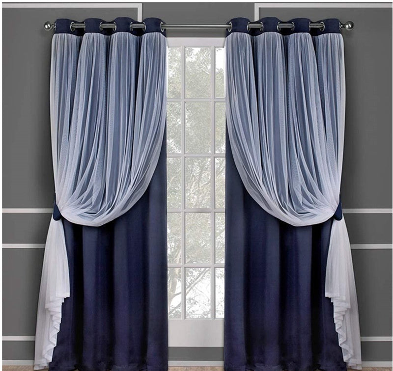 Lace curtain double-layered | sheer blackout elegant