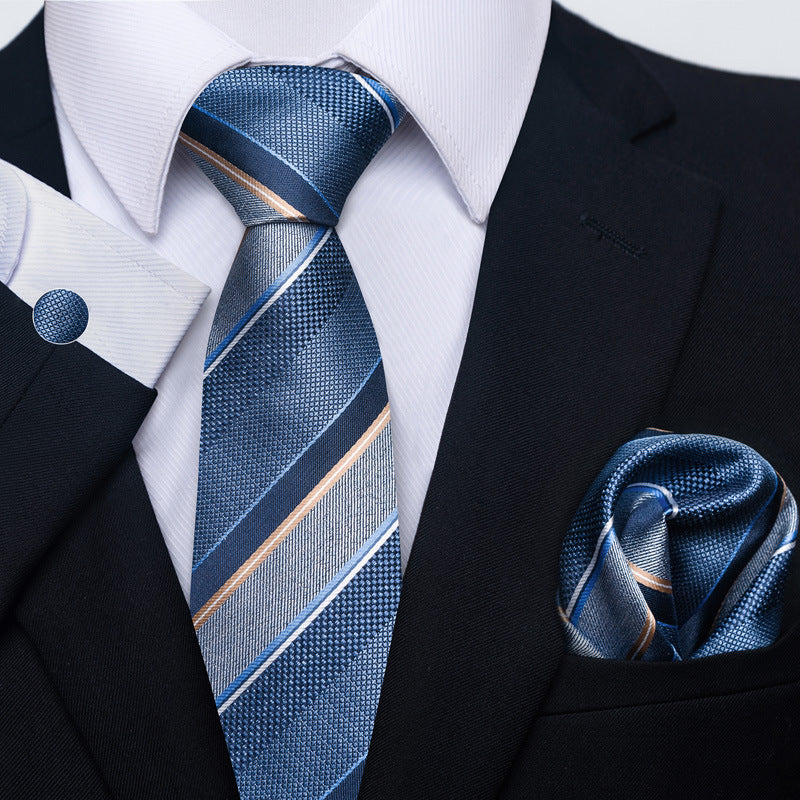 Men's Tie Set Business Scarf Cufflinks Elegant