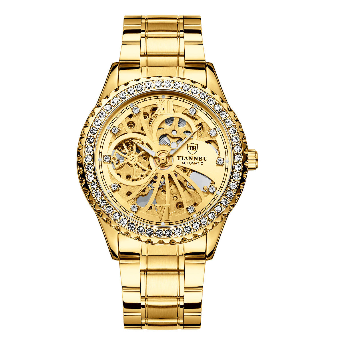 Men's Automatic Diamond Watch | Luxury Elegant Mechanical