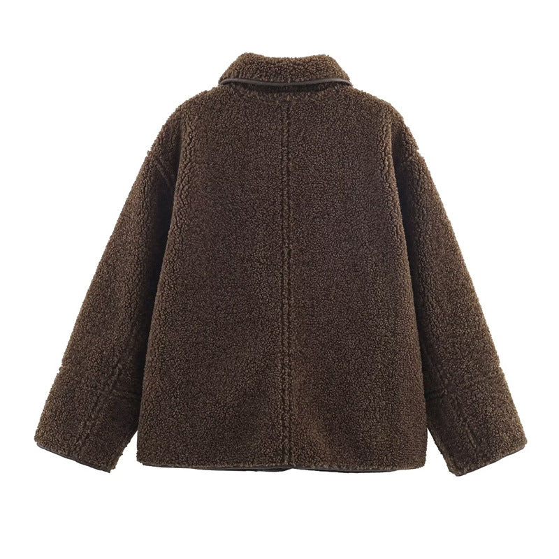 Women's Reversible Leather & Fur Jacket – Stylish & Cozy Warm Winter Coat