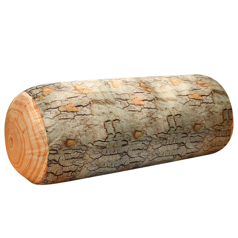 Log Pillow Decor | Realistic Wood Look Sofa Pillow