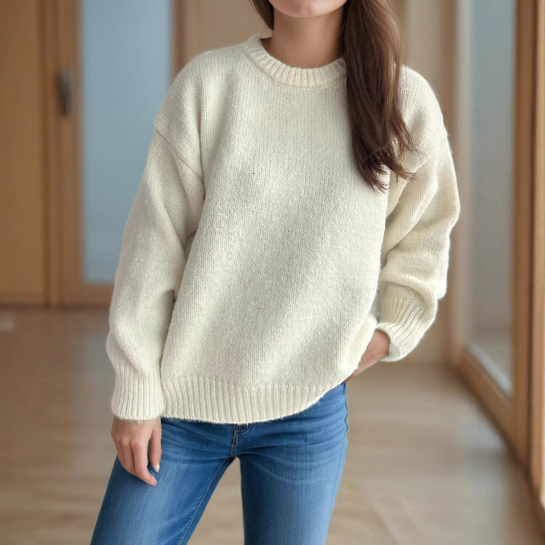 Locker sitzender Damen Strickpullover – Rundhals Pullover für Herbst & Winter
