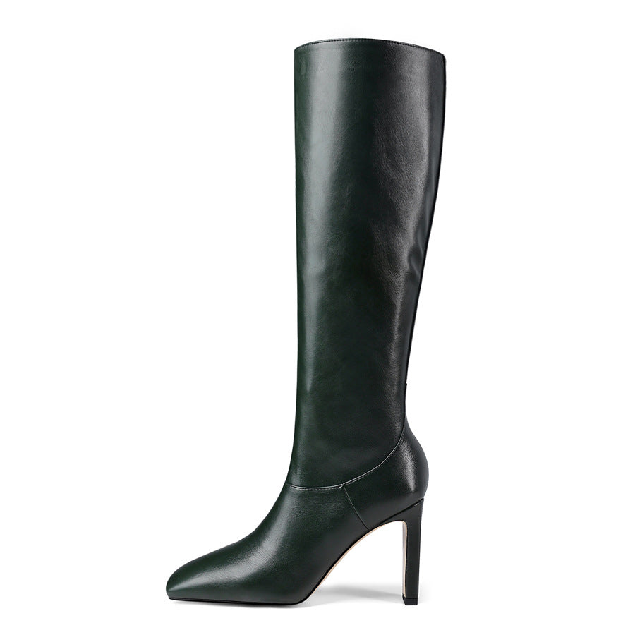 Women's Knee-High Boots Square Toe | Plus Size Elegant Shoes