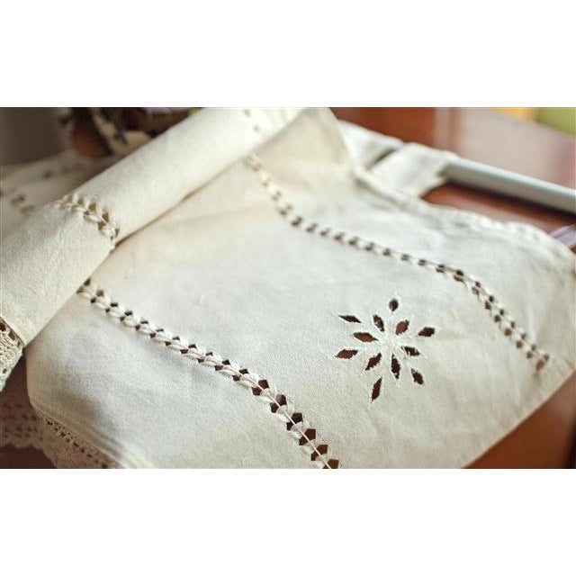 Crochet Bistro Curtain | Cotton Linen Vintage Rustic Kitchen