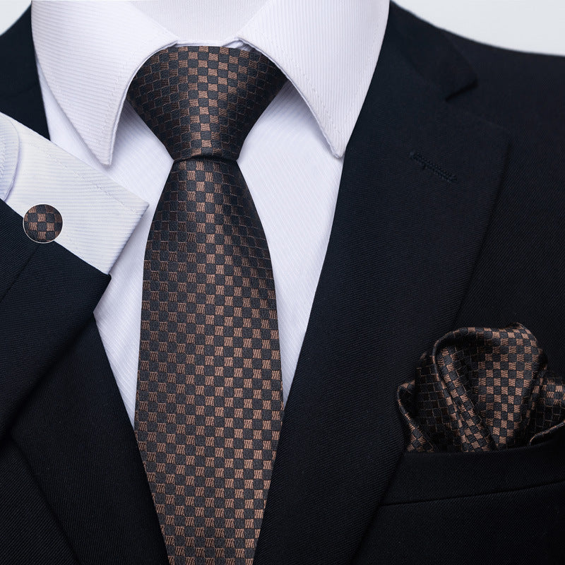 Men's Tie Set Business Scarf Cufflinks Elegant