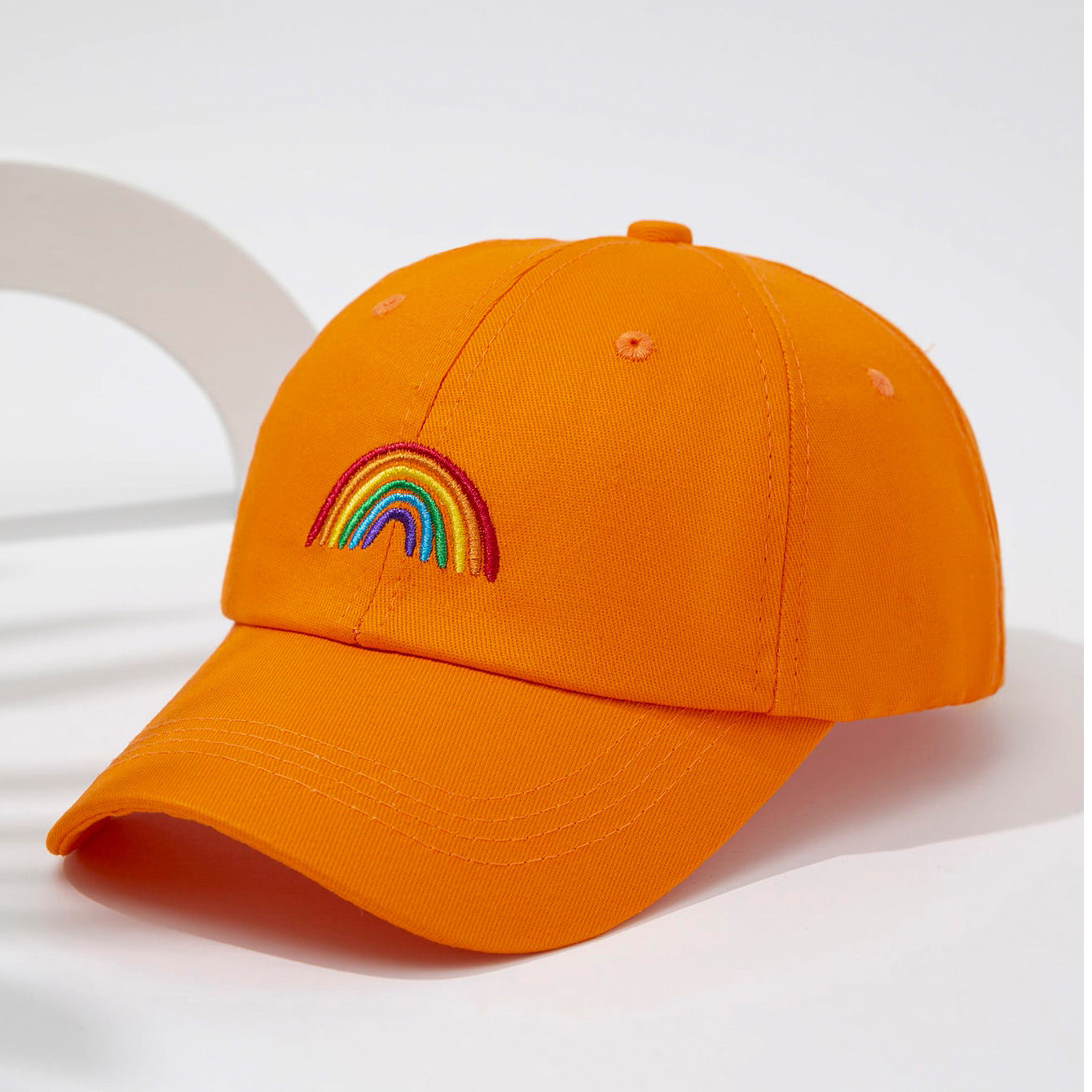 Women's Baseball Cap with Rainbow Embroidery - Sun Protection Cap