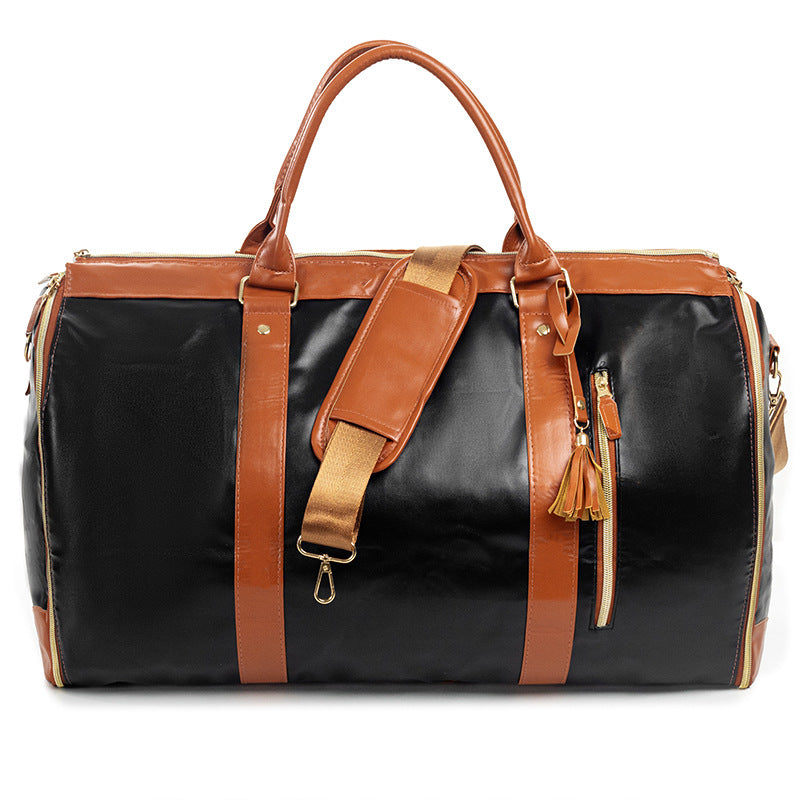 Women's Travel Bag PU Leather Foldable Large Carry-on Elegant