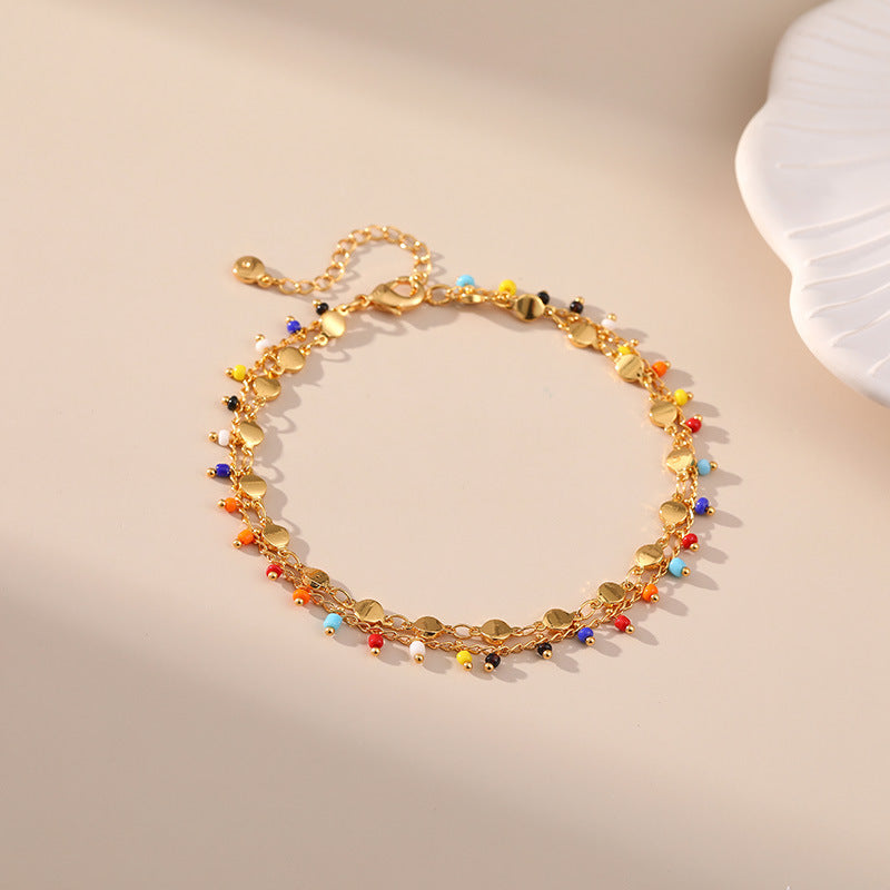 Colorful Boho Anklet with Beads – Ethnic Anklet in Summery Candy Design