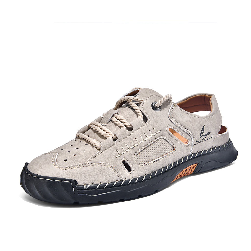 Men's Hand-Stitched Closed Sandals Comfort Casual Shoes