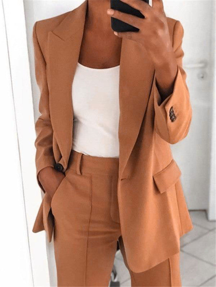 Damen Blazer & Hose Set – Slim Fit, Elegant & Business Zweiteiler